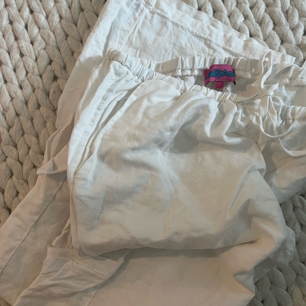 Edikted White Linen Pants
